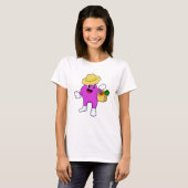 T-shirt Aubergine en tant que fermier à la carotte (Devant entier)