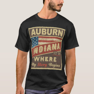 T-shirt AUBURN, IN C'est où mon histoire commence