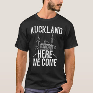T-shirt Auckland New Zealand City Trip Skyline Carte Voyag