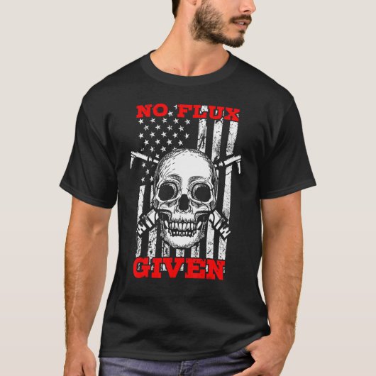 T-shirt Aucun Flux Donné Drapeau Américain Skull Metal Wel (Devant)