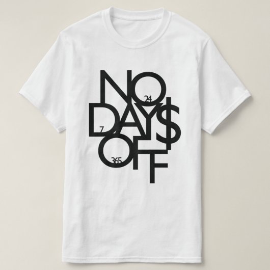 T-shirt Aucun Jours De Blanc/Noir (Design devant)
