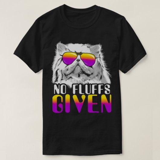 T-shirt Aucun Liquide Donné Chat Perse Lunettes de soleil (Design devant)