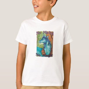 T-shirt - Aucun métal aucune magie - pièce en t bleue