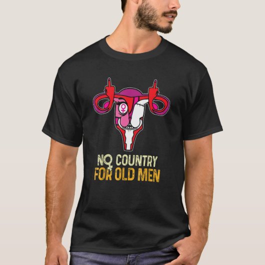 T-shirt Aucun Pays Pour Les Hommes Âgés Uterus Feminist Wo (Devant)