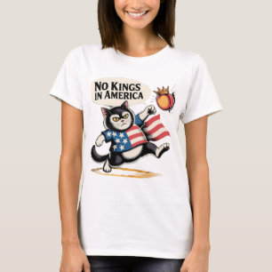T-shirt Aucun roi en Amérique Chat patriotique