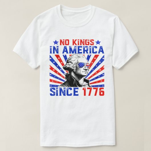 T-shirt Aucun rois en Amérique depuis 1776 Distressed USA (Design devant)