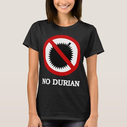 T-shirt AUCUN signe de fruit tropical de durian (Devant)