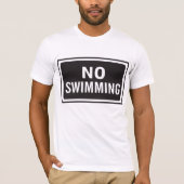 T-shirt Aucun signe de natation Gras Noir et Blanc Avertis (Devant)