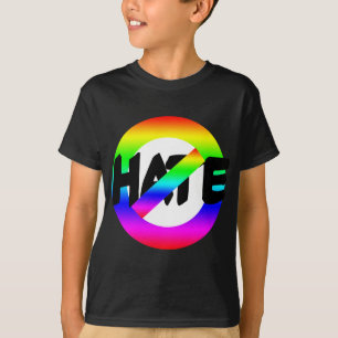 T-shirt Aucune haine avec des couleurs d'arc-en-ciel sur