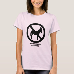 T-shirt Aucuns ânes permis - femmes roses