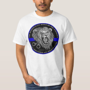 T-shirt Audacieux comme chemise mince de Blue Line de lion