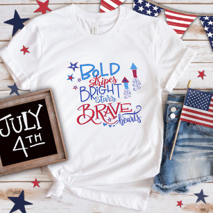 T-shirt audacieux et courageux USA Fun Inspirivity