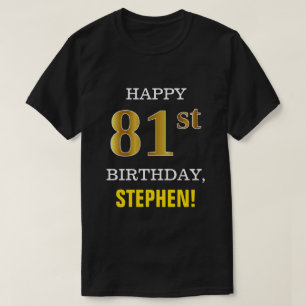 T-shirt Audacieux, noir, anniversaire d'or de Faux