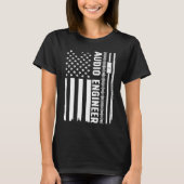 T-shirt Audio Engineer American Flag Audio Engineering (Devant)