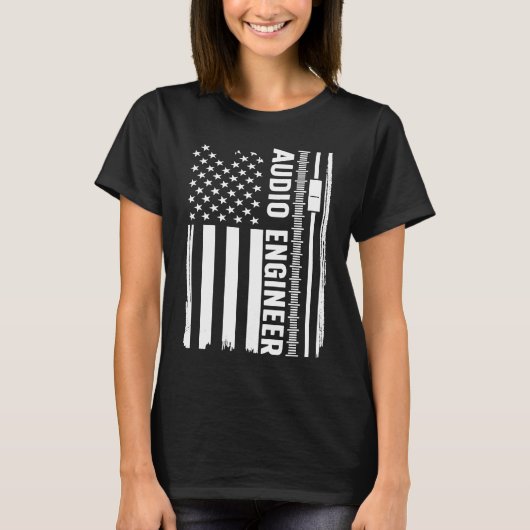 T-shirt Audio Engineer American Flag Audio Engineering (Devant)
