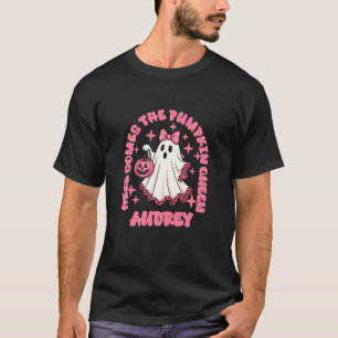 T-shirt Audrey personnalisé Voici la reine de la citrouill