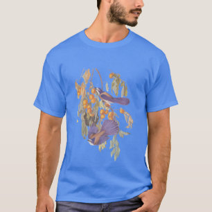 T-shirt Audubon Blue Florida Jay Birds sur Orange Tree