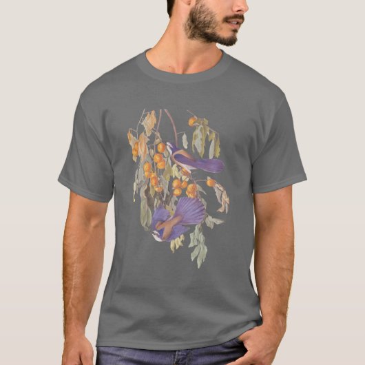 T-shirt Audubon Blue Florida Scruter Jay sur Orange Tree (Devant)