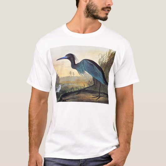 T-shirt Audubon : Héron de petit bleu (Devant)
