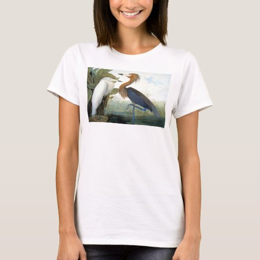 T-shirt Audubon : Héron rougeâtre ou héron pourpre (Devant)