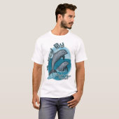 T-shirt Augmenté par la chemise de dauphins (Devant entier)