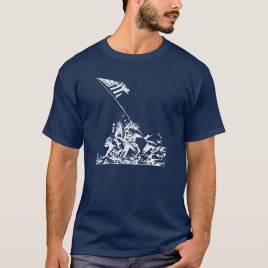 T-shirt Augmenter de drapeau d'Iwo Jima de 2ÈME GUERRE (Devant)