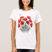T-shirt August Poppy Bloom - Cadeau d'anniversaire personn (Devant)