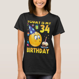 T-shirt Aujourd'Hui Est Mon Anniversaire De 34 Ans Heureux