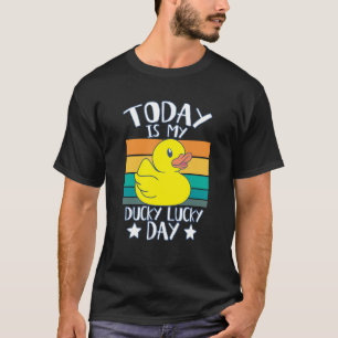 T-shirt Aujourd'hui est My Ducky Lucky Day Retro Yellow Ru