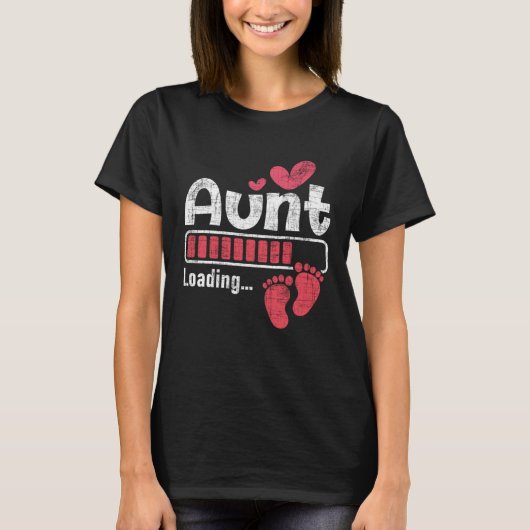 T-shirt Aunt Loading Pregnancy Announcement New Baby Aunty (Devant)