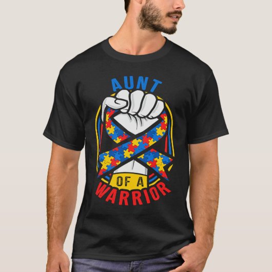 T-shirt Aunt of a Warrior Autism Awareness Matching (Devant)