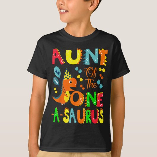 T-shirt Aunt Of The One-a-saurus 1st Birthday Boy Dinosaur (Devant)