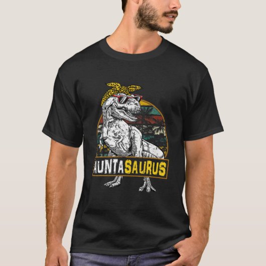 T-shirt Auntasaurus Leopard T Rex Dinosaur Aunta Saurus Mo (Devant)