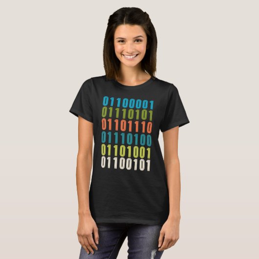 T-shirt Auntie In Binary Code Aunt Coder Programmers Tech (Devant entier)