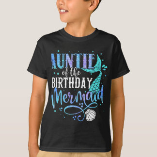 T-shirt Auntie Of The Birthday Mermaid Family Matching