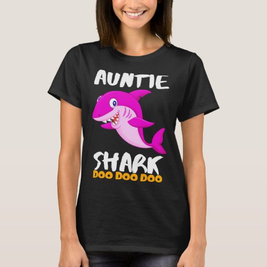 T-shirt Auntie Shark  Last Minute (Devant)