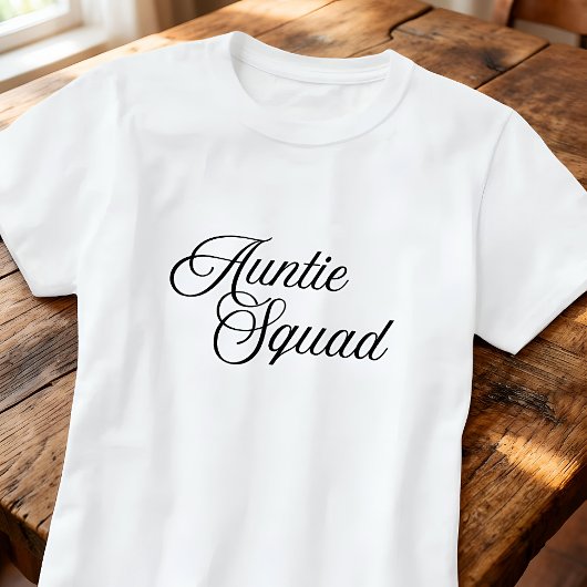 T-shirt Auntie Squad Simple Classic Script Typography