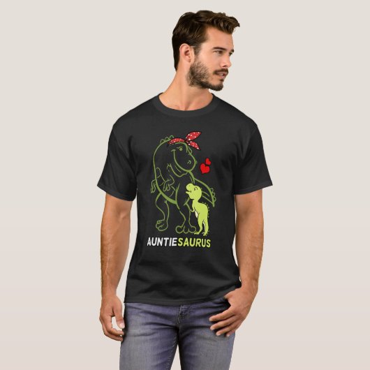 T-shirt Auntiesaurus Auntie Tyrannosaurus Dinosaur Baby (Devant entier)