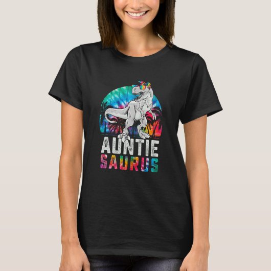 T-shirt Auntiesaurus Rex Dinosaur Aunt Saurus Family Match (Devant)