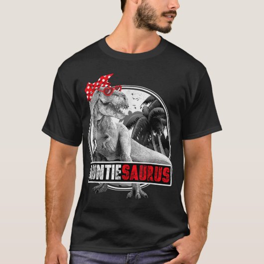 T-shirt Auntiesaurus T-Rex Auntie Dinosaur (Devant)