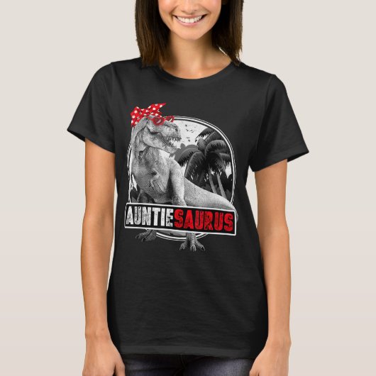 T-shirt Auntiesaurus T-Rex Auntie Dinosaur (Devant)