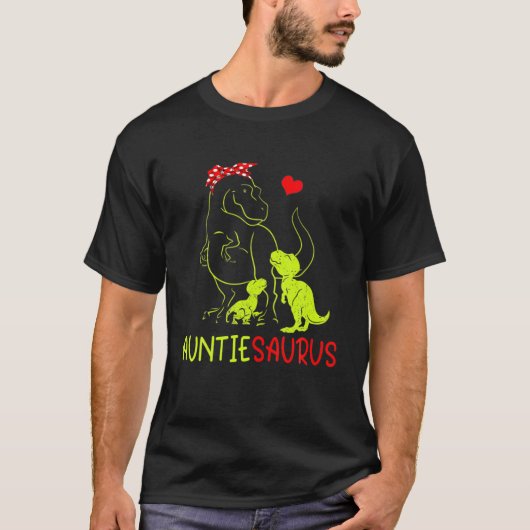 T-shirt Auntiesaurus T Rex Auntie Saurus Dinosaur Famille  (Devant)