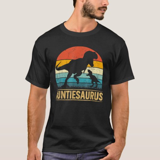 T-shirt Auntiesaurus T Rex Dinosaur Auntie Drôle Mère (Devant)