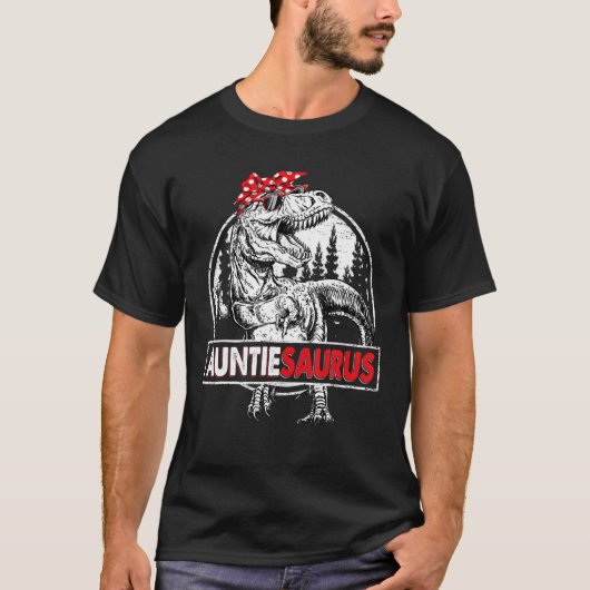 T-shirt Auntiesaurus T Rex Dinosaur Auntie Saurus Mère (Devant)