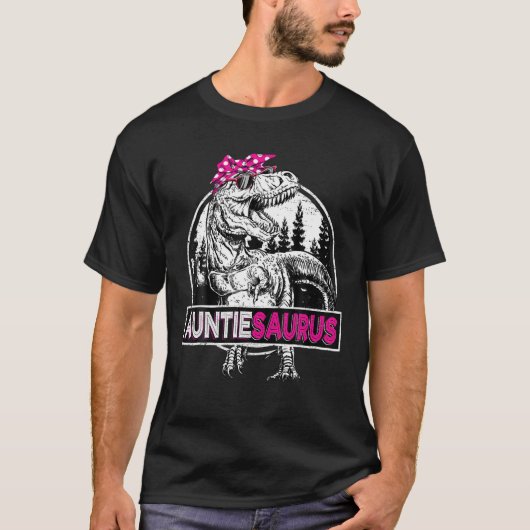 T-shirt Auntiesaurus T Rex Dinosaur Auntie Saurus Mère (Devant)