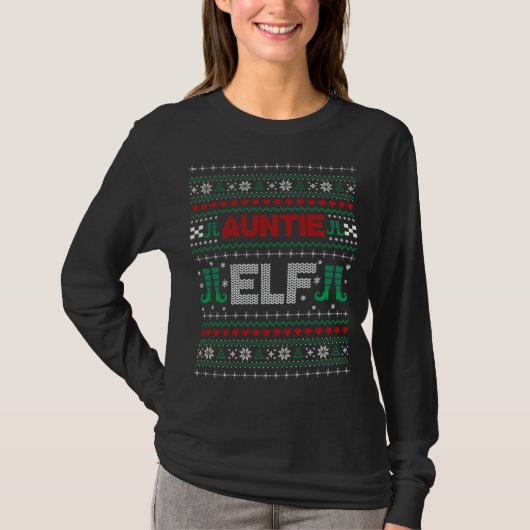 T-shirt Aunty Elf laide pull de Noël (Devant)