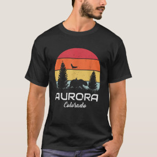 T-shirt Aurora Colorado Mountain Forest Retro Sunset
