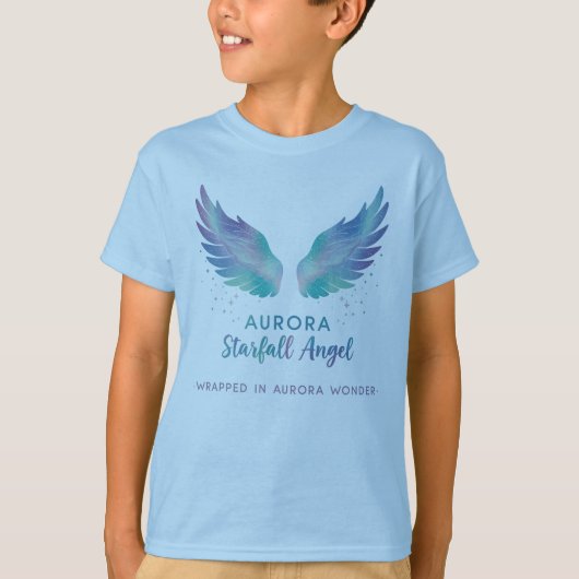 T-shirt Aurora Starfall Angel Shirt Wrapped in Aurora (Devant)
