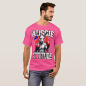 T-shirt Aussie Attitude drôle Kangaroo Boxe Australie Bo (Devant entier)