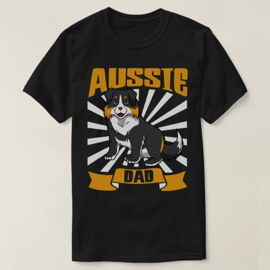 T-shirt Aussie Dad Australian Shepherd (Design devant)